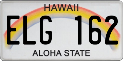 HI license plate ELG162