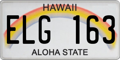 HI license plate ELG163