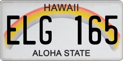 HI license plate ELG165
