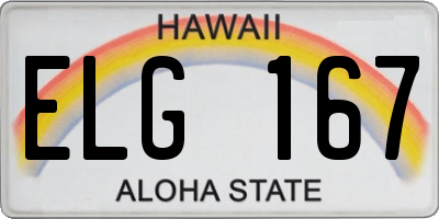 HI license plate ELG167
