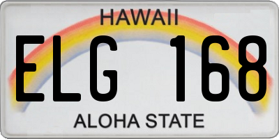 HI license plate ELG168