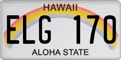 HI license plate ELG170