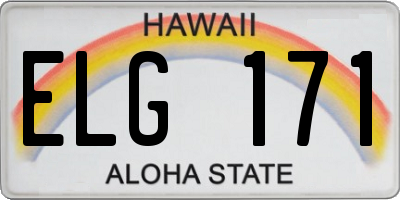 HI license plate ELG171