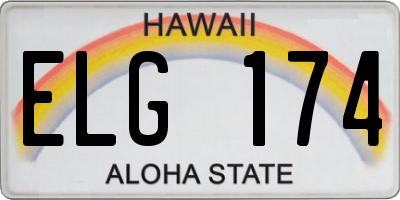 HI license plate ELG174