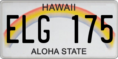 HI license plate ELG175