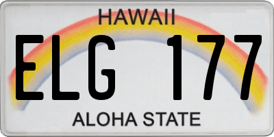 HI license plate ELG177