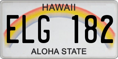 HI license plate ELG182
