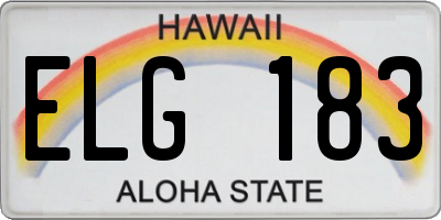 HI license plate ELG183