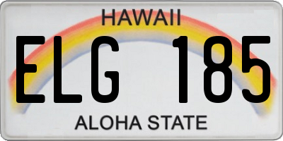 HI license plate ELG185
