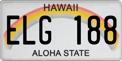 HI license plate ELG188