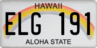 HI license plate ELG191