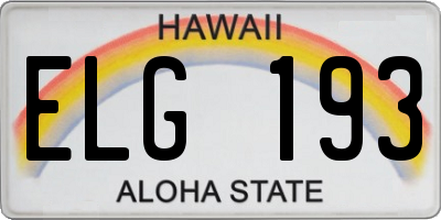 HI license plate ELG193