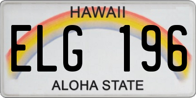 HI license plate ELG196