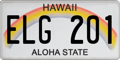 HI license plate ELG201