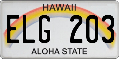 HI license plate ELG203