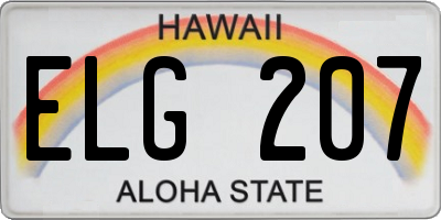 HI license plate ELG207