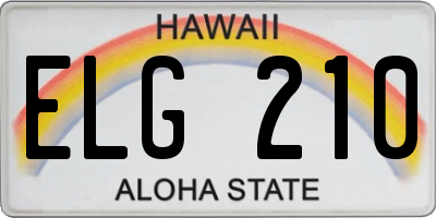 HI license plate ELG210