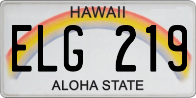 HI license plate ELG219