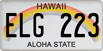 HI license plate ELG223