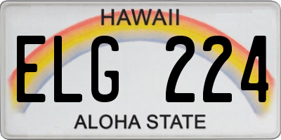 HI license plate ELG224