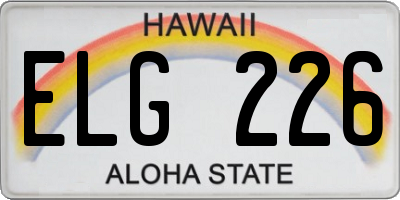HI license plate ELG226