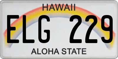 HI license plate ELG229