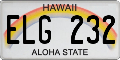 HI license plate ELG232