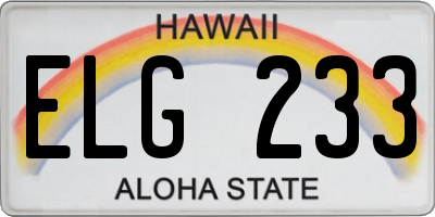 HI license plate ELG233