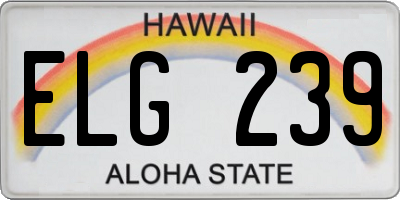 HI license plate ELG239