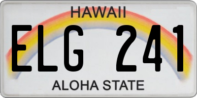 HI license plate ELG241