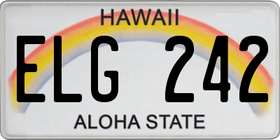 HI license plate ELG242