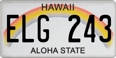 HI license plate ELG243