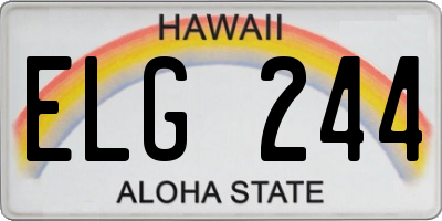 HI license plate ELG244