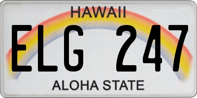 HI license plate ELG247