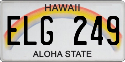 HI license plate ELG249