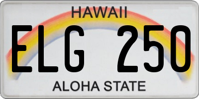 HI license plate ELG250