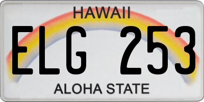 HI license plate ELG253