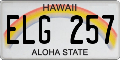 HI license plate ELG257