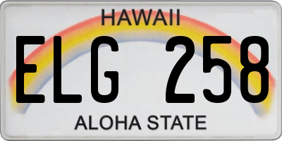 HI license plate ELG258