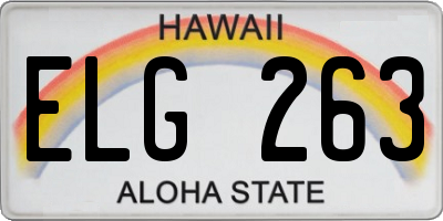 HI license plate ELG263