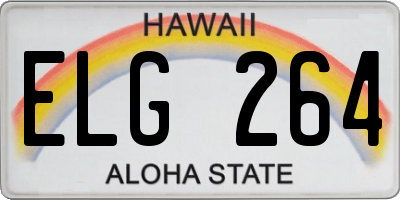 HI license plate ELG264
