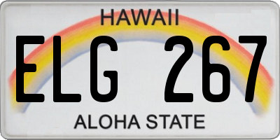 HI license plate ELG267