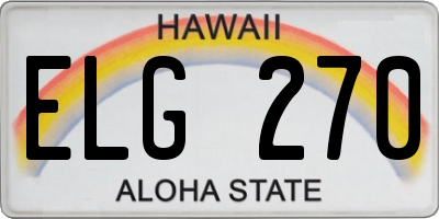 HI license plate ELG270
