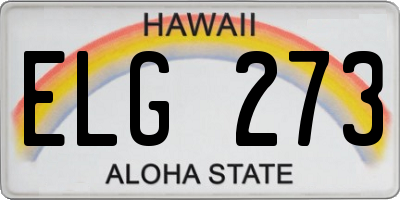 HI license plate ELG273