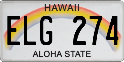 HI license plate ELG274
