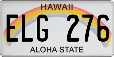 HI license plate ELG276