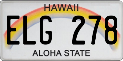 HI license plate ELG278
