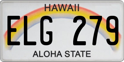 HI license plate ELG279