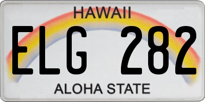 HI license plate ELG282