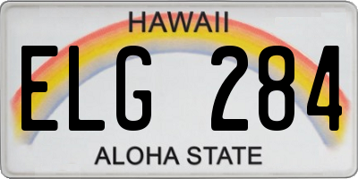 HI license plate ELG284